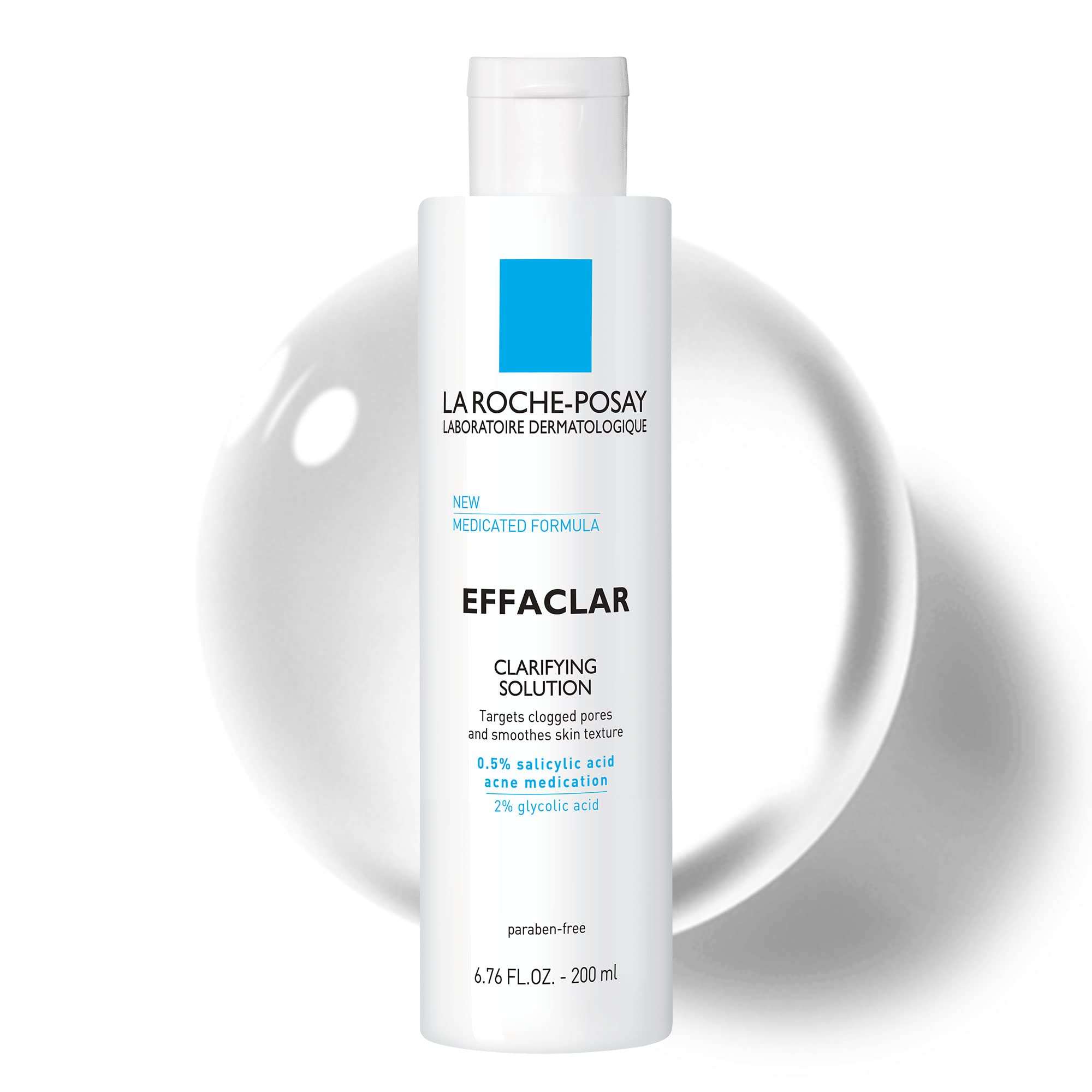 La Roche-Posay Effaclar Clarifying Solution Acne Toner with Salicylic Acid and Glycolic Acid, Pore Refining Oily Skin Toner, Gentle Exfoliant to Unclog Pores and Remove Dead Skin Cells - Image 1