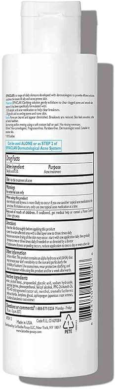 La Roche-Posay Effaclar Clarifying Solution Acne Toner with Salicylic Acid and Glycolic Acid, Pore Refining Oily Skin Toner, Gentle Exfoliant to Unclog Pores and Remove Dead Skin Cells - Image 2