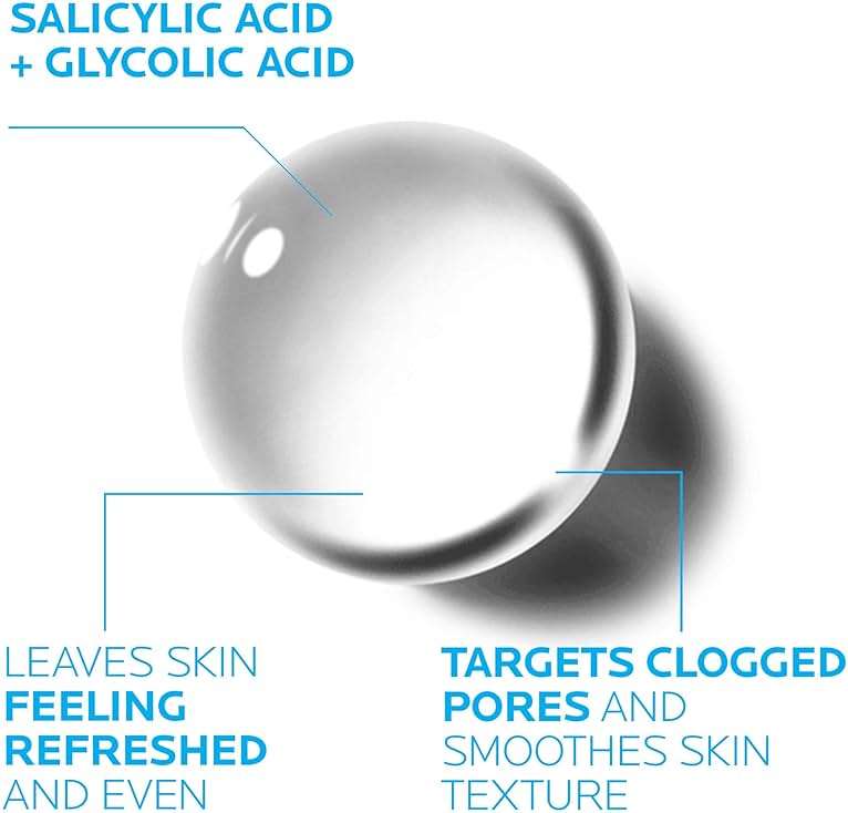 La Roche-Posay Effaclar Clarifying Solution Acne Toner with Salicylic Acid and Glycolic Acid, Pore Refining Oily Skin Toner, Gentle Exfoliant to Unclog Pores and Remove Dead Skin Cells - Image 3