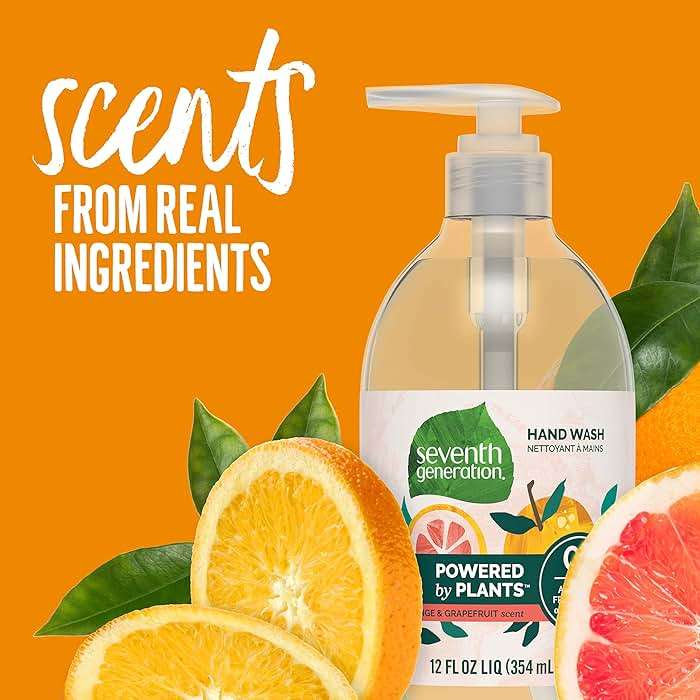 Seventh Generation Hand Soap, Mandarin Orange & Grapefruit , 12 Fl Oz (Pack of 8) - (Packaging May Vary) - Image 5