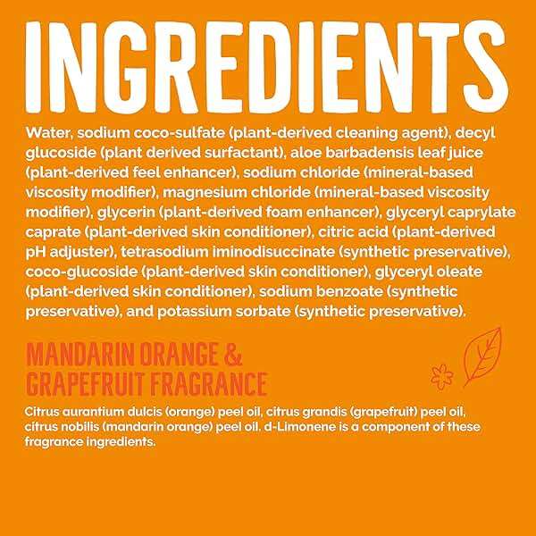 Seventh Generation Hand Soap, Mandarin Orange & Grapefruit , 12 Fl Oz (Pack of 8) - (Packaging May Vary) - Image 8