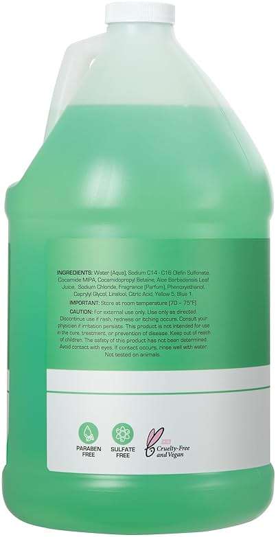 Ginger Lily Farms Club & Fitness Moisturizing Shampoo for All Hair Types, 100% Vegan & Cruelty-Free, Aloe Vera Scent, 1 Gallon (128 fl oz) Refill - Image 3