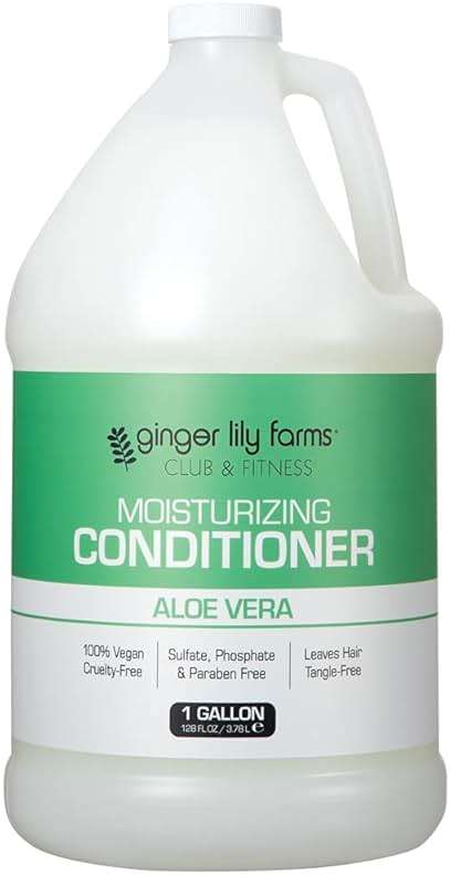 Ginger Lily Farms Club & Fitness Moisturizing Conditioner for Dry Hair, 100% Vegan & Cruelty-Free, Aloe Vera Scent, 1 Gallon (128 fl oz) Refill, white - Image 1