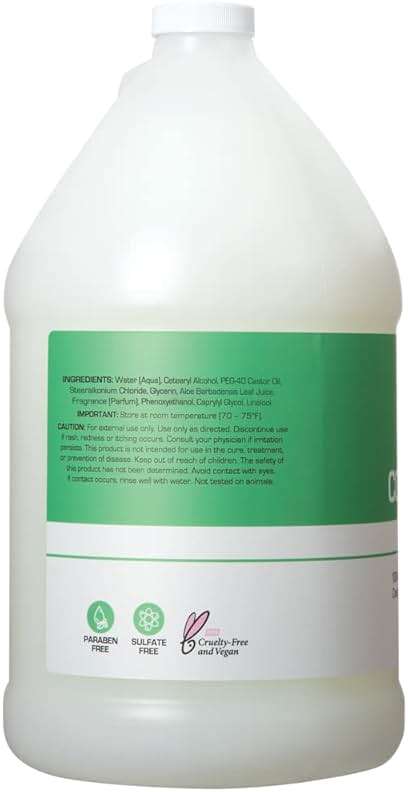 Ginger Lily Farms Club & Fitness Moisturizing Conditioner for Dry Hair, 100% Vegan & Cruelty-Free, Aloe Vera Scent, 1 Gallon (128 fl oz) Refill, white - Image 3