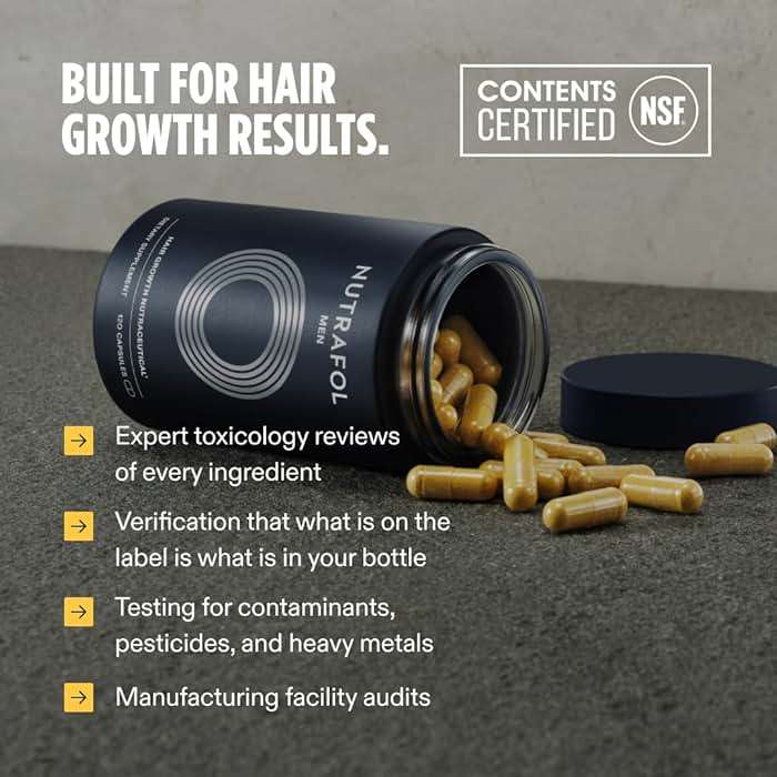 Nutrafol Men's Hair Growth Supplements, Clinically Tested for Visibly Thicker Hair and Scalp Coverage, Dermatologist Recommended - 1 Month Supply - Image 10