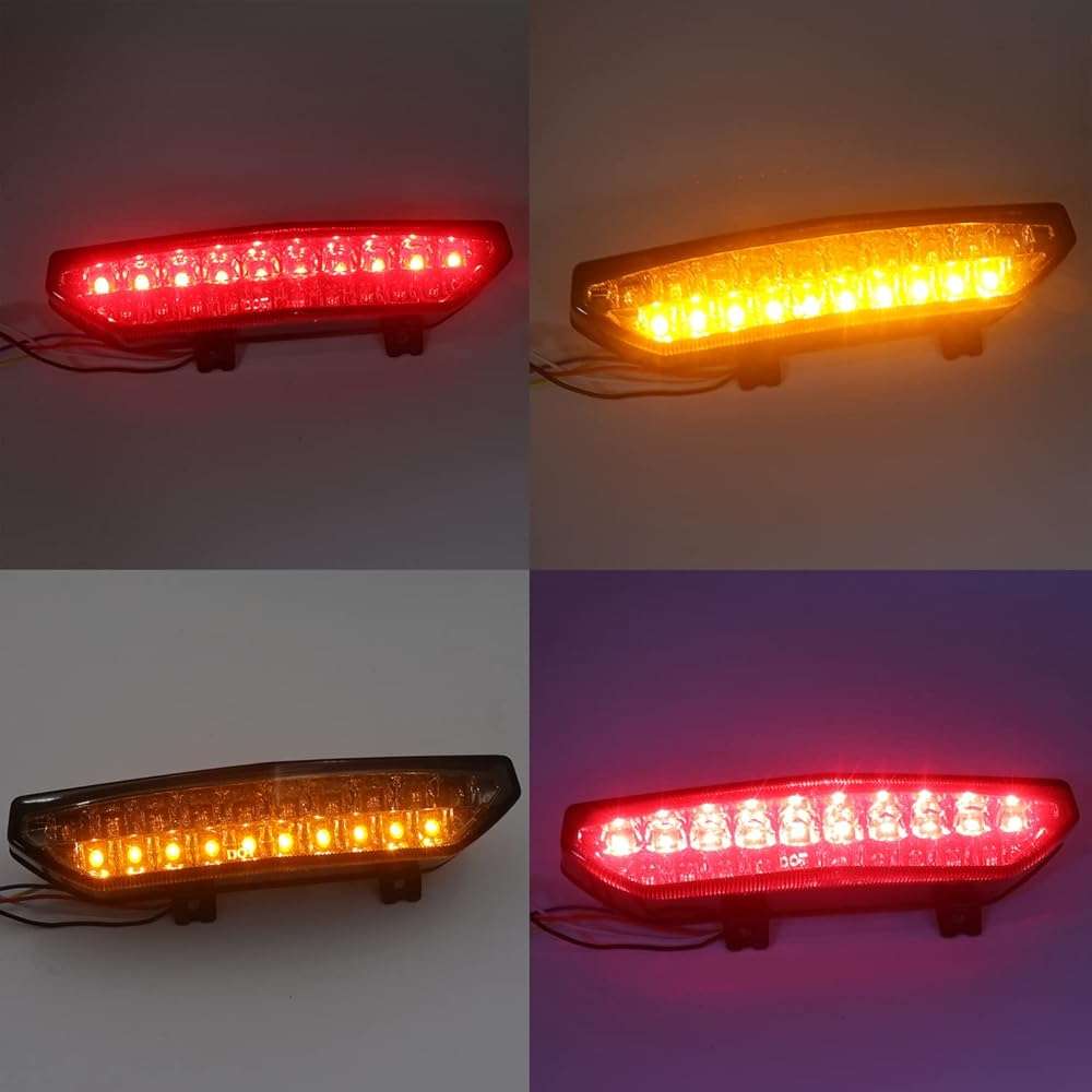 HTTMT MT124-SK Led Tail Brake Light Turn Signals Compatible with Kawasaki Ninja Zx 6R 2007 2008 Smoke - Image 3