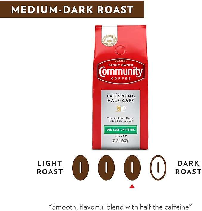 Community Coffee Cafe Special Half-Caff, Medium Dark Roast Ground Coffee, 12 Ounce (Pack of 1) - Image 6