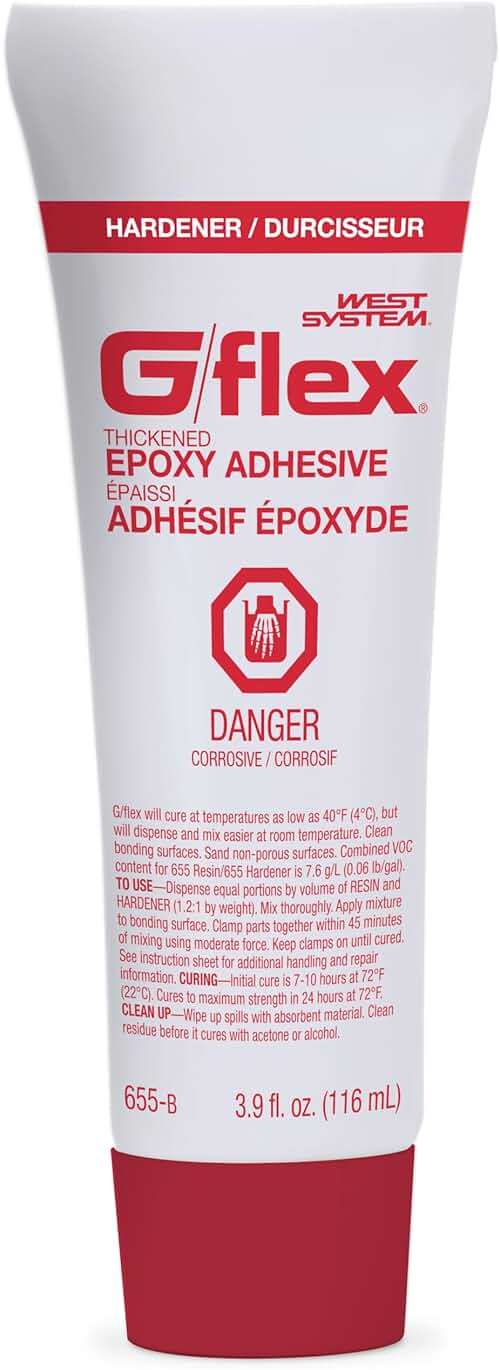 West System 655-8 G/flex Epoxy Adhesive, two 4.5 fl oz., White - Image 4