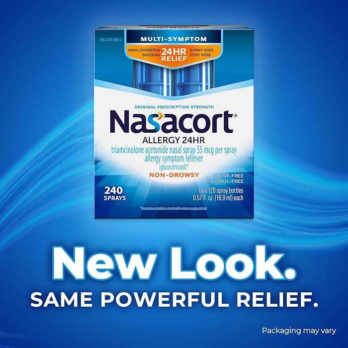 Nasacort 24HR Allergy Nasal Spray for Adults, Non-drowsy & Alcohol Free, 240 Sprays, 0.57 fl.oz. 2Ct - Image 3