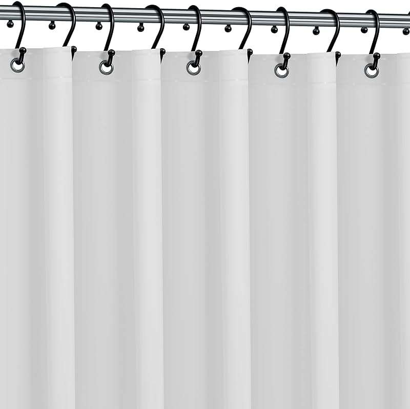 No Smell Shower Curtain Liner 72x72 White - PEVA Plastic Shower Curtain for Bathroom, PVC-Free Waterproof Shower Liner with Metal Grommets and Magnet-Weighted Bottom Hem - Washable Inner Liner - Image 1