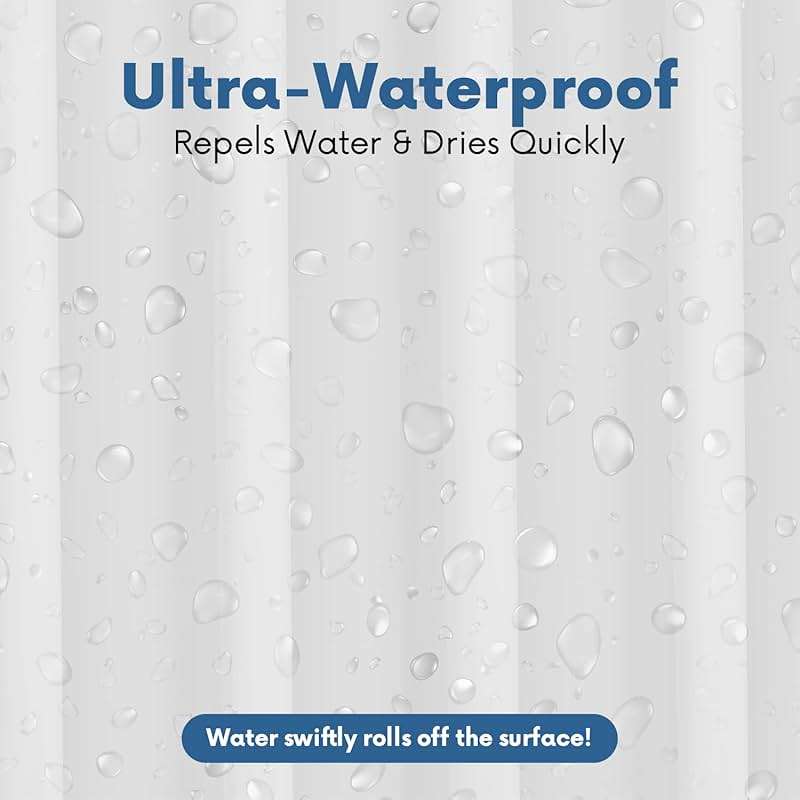 No Smell Shower Curtain Liner 72x72 White - PEVA Plastic Shower Curtain for Bathroom, PVC-Free Waterproof Shower Liner with Metal Grommets and Magnet-Weighted Bottom Hem - Washable Inner Liner - Image 6