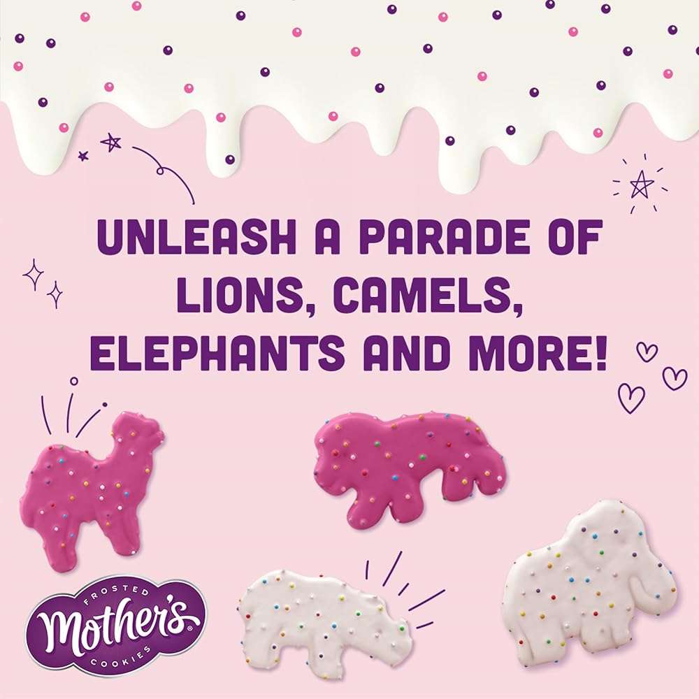 Mother's Original Circus Animal Cookies | Frosted Vanilla Shortbread Cookies with Rainbow Sprinkles | Box of Cookie Snack Packs | 12 Count - 1-oz Pouches | NET WT 12 oz - Image 6