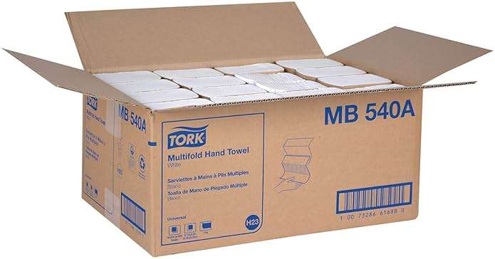 Tork Multifold Hand Towel White H2, Universal, 100% Recycled Fibers, 16 x 250 Towels, MB540A - Image 8