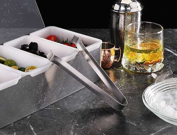 New Star Foodservice Restaurant-Grade Pom Tong, Stainless Steel, 6.5 Inch, Set of 6, Silver - Image 2