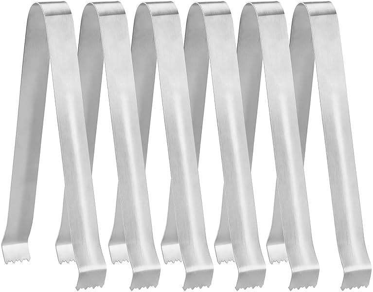 New Star Foodservice Restaurant-Grade Pom Tong, Stainless Steel, 6.5 Inch, Set of 6, Silver - Image 4