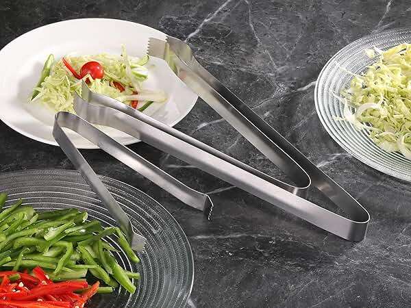 New Star Foodservice Restaurant-Grade Pom Tong, Stainless Steel, 6.5 Inch, Set of 6, Silver - Image 8