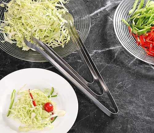 New Star Foodservice Restaurant-Grade Pom Tong, Stainless Steel, 6.5 Inch, Set of 6, Silver - Image 9