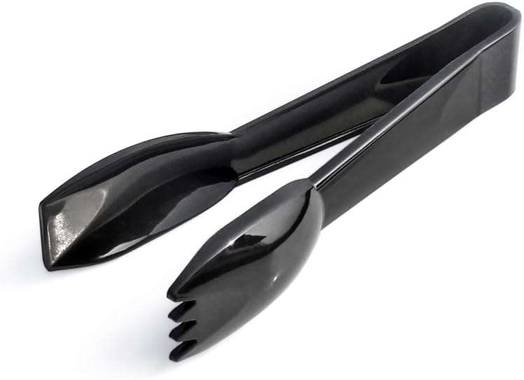 New Star Foodservice 42290 Utility Tong, High Heat Plastic, Straight Edge, 6 Inch, Set of 12, Black - Image 1