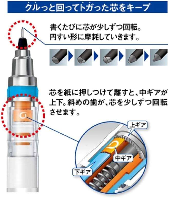 Uni Kurutoga Mechanical Pencil Standard, 0.5mm, Violet (M54501P.12) - Image 5