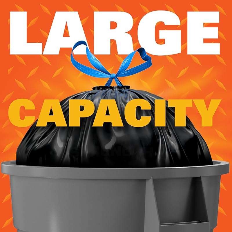 Hefty Strong Extra Large Trash Bags, Black, 33 Gallon, 48 Count - Image 6
