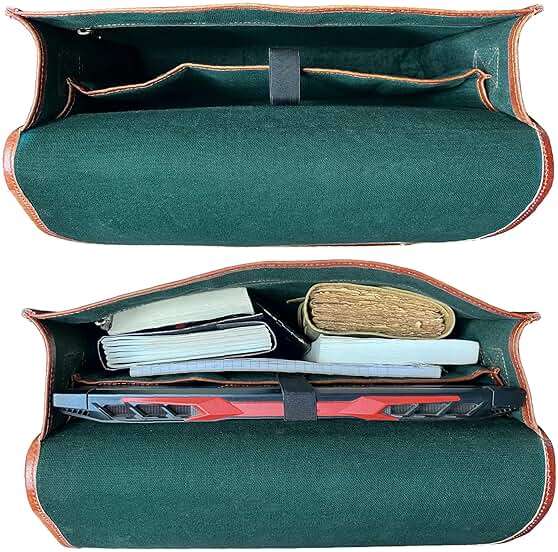 RUSTIC TOWN 15 inch Vintage Crossbody Full Grain Leather Laptop Messenger Bag - Image 5