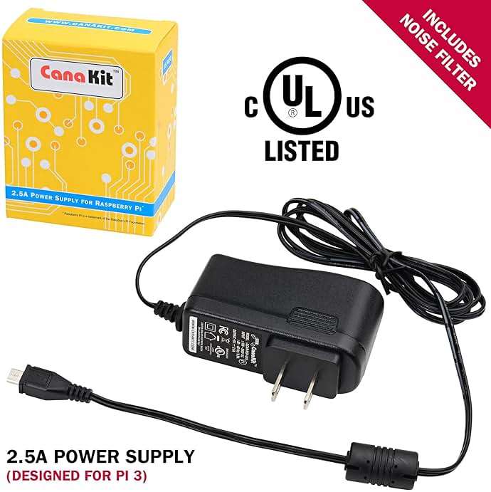 CanaKit 5V 2.5A Raspberry Pi 3 B+ Power Supply/Adapter (UL Listed) - Image 2