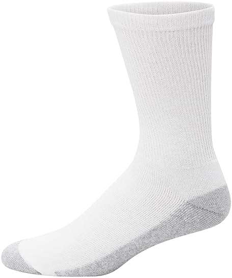 Hanes Men's Double Tough Socks, Crew and Ankle Moisturing Wicking Socks, Black & White, Multi-Packs - Image 3
