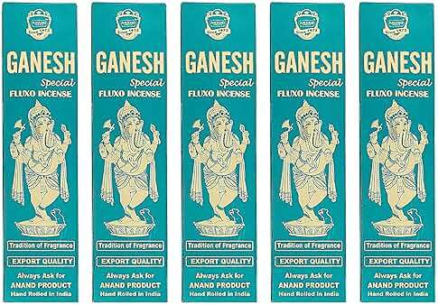 Ganesh Special Fluxo Incense - 5 Packs, 25 Grams per Pack - Image 1