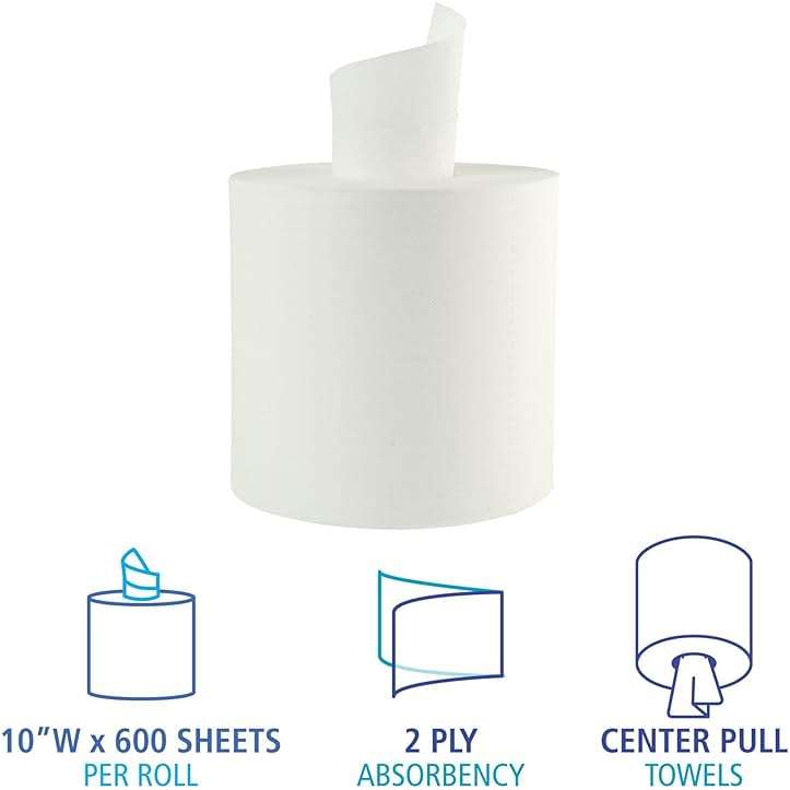 Boardwalk 410322 Center-Pull Roll Towel, 2-Ply, 10" Width, 10" Width (Pack of 3600) - Image 3