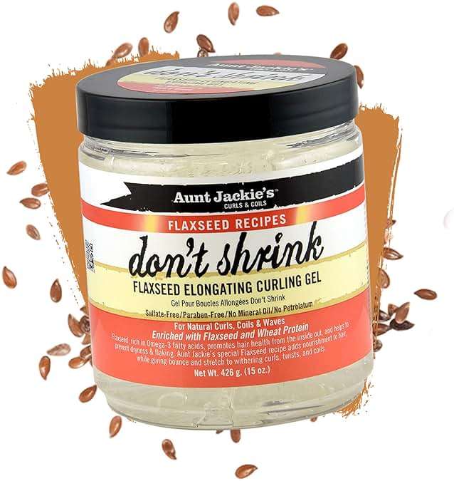 Aunt Jackie's Flaxseed Recipes Don't Shrink Elongating Hair Curling Gel for Natural Curls, Coils and Waves, Helps Prevent Dryness and Flaking, 15 oz - Image 2