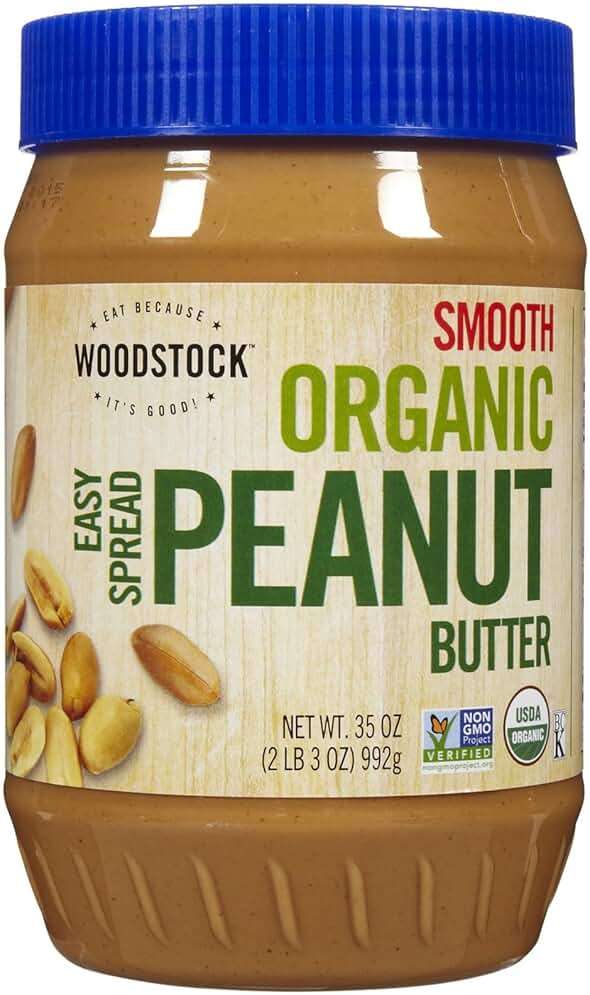 Woodstock Organic Smooth Peanut Butter, Salt Added, 35 oz - Image 1