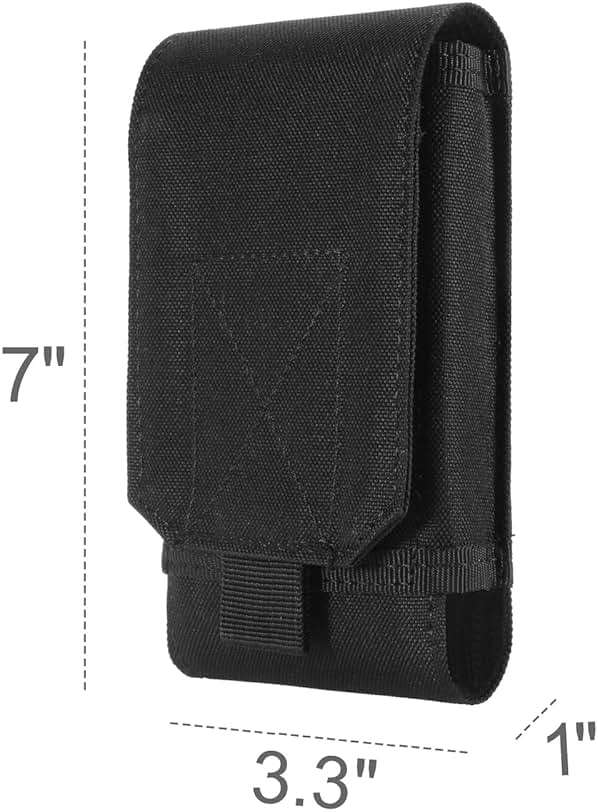 Urvoix Black Army Camo Molle Bag for Mobile Phone, Belt Pouch Holster Cover Case for iPhone 17 Pro Max/iPhone 16 Pro Max/iPhone 15 Pro Max/iPhone 14 13 12 Pro Max/iPhone 16 15 14 Plus - Image 3