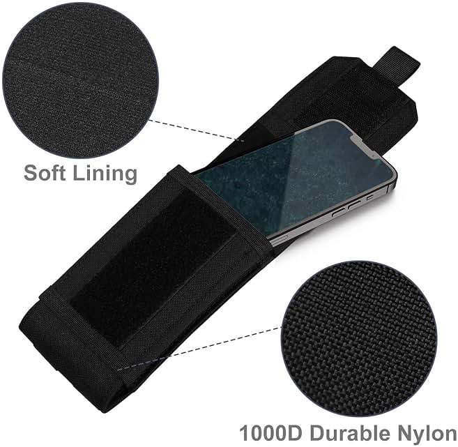Urvoix Black Army Camo Molle Bag for Mobile Phone, Belt Pouch Holster Cover Case for iPhone 17 Pro Max/iPhone 16 Pro Max/iPhone 15 Pro Max/iPhone 14 13 12 Pro Max/iPhone 16 15 14 Plus - Image 6