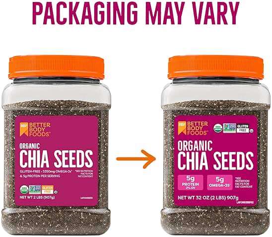 BetterBody Foods Organic Chia Seeds 2 lbs, 32 Oz, with Omega-3, Non-GMO, Gluten Free, Keto Diet Friendly, Vegan, Good Source of Fiber - Image 2