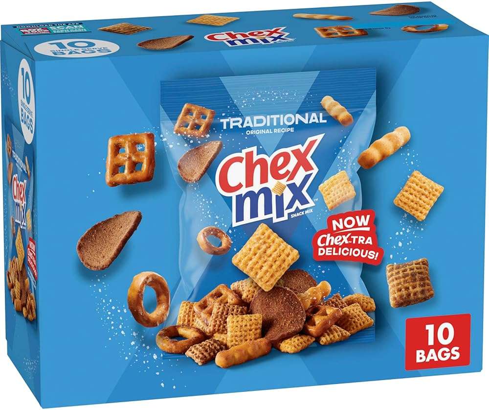 Chex Mix Snack Mix, Traditional Original Recipe, Multipack, Single Serve Snack Bags, 10 Ct, 17.5 oz - Image 1