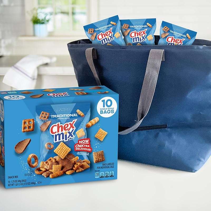 Chex Mix Snack Mix, Traditional Original Recipe, Multipack, Single Serve Snack Bags, 10 Ct, 17.5 oz - Image 5