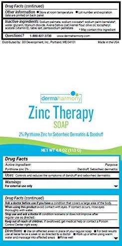 Dermaharmony 2% Pyrithione Zinc (ZnP) Bar Soap 4 oz - Crafted for Those with Skin Conditions - Seborrheic Dermatitis, Dandruff, Psoriasis, Eczema, etc. - Image 5