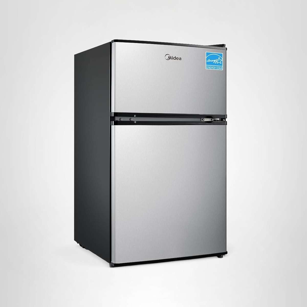 Midea WHD-113FSS1 Double Door Mini Fridge with Freezer for Bedroom Office or Dorm with Adjustable Remove Glass Shelves Compact Refrigerator, 3.1 cu ft, Stainless Steel - Image 9