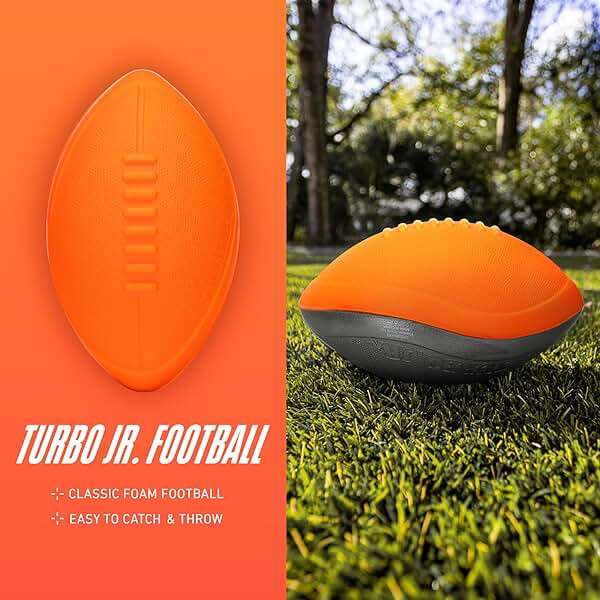 NERF Turbo Jr. Kids Foam Football - Classic Foam Football for Kids - Indoor + Outdoor Soft Foam Ball - Kids Mini Soft Foam Ball - NERF Toy Football for Kids - Easy Throw + Catch Youth Football - Image 3