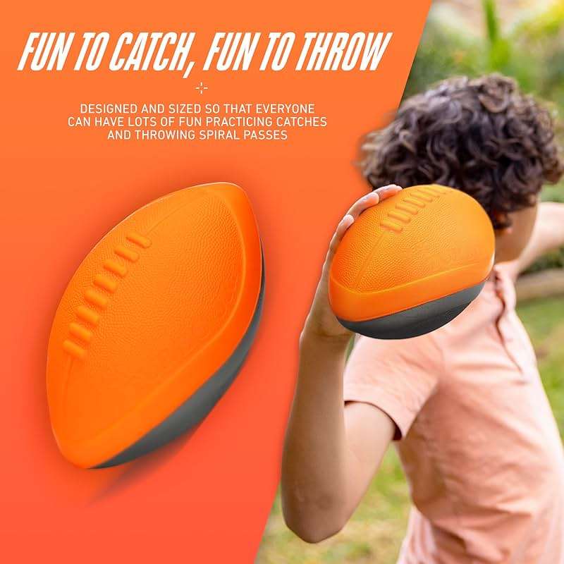 NERF Turbo Jr. Kids Foam Football - Classic Foam Football for Kids - Indoor + Outdoor Soft Foam Ball - Kids Mini Soft Foam Ball - NERF Toy Football for Kids - Easy Throw + Catch Youth Football - Image 4