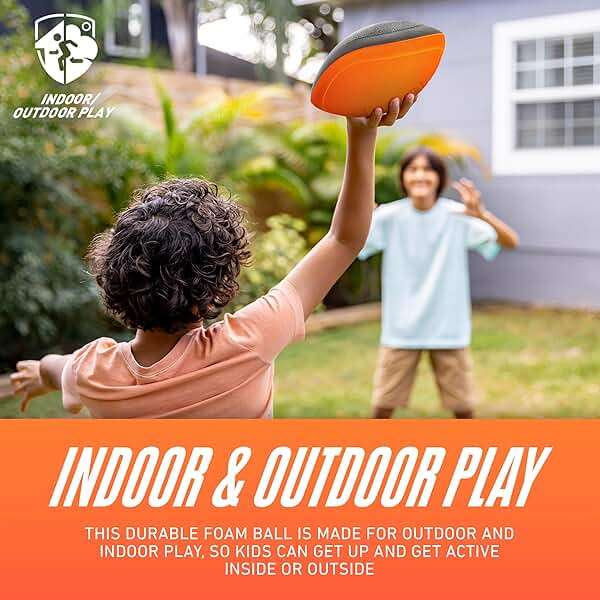 NERF Turbo Jr. Kids Foam Football - Classic Foam Football for Kids - Indoor + Outdoor Soft Foam Ball - Kids Mini Soft Foam Ball - NERF Toy Football for Kids - Easy Throw + Catch Youth Football - Image 5
