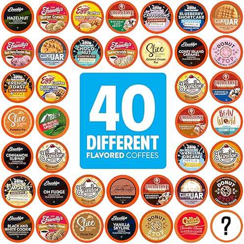 Two Rivers Coffee Flavored Coffee Pods Compatible with Keurig K Cup Brewers, Assorted Variety Pack Flavored Coffee, 40 Count - Image 1