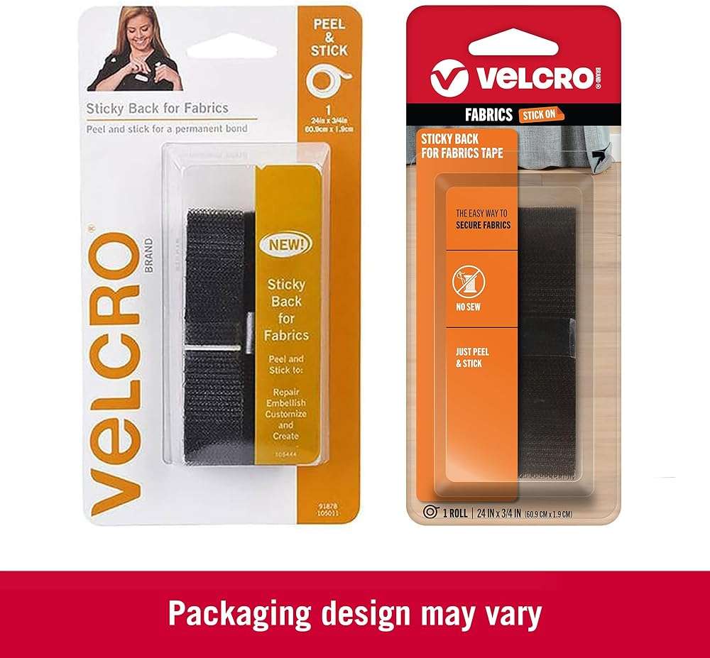 VELCRO Brand Sticky Back for Fabrics | 24" x 3/4" Tape with Adhesive | No Sewing Needed | Cut Strips to Length Permanent Bond to Clothing for Hemming and Closures - Image 2