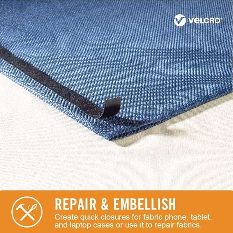 VELCRO Brand Sticky Back for Fabrics | 24" x 3/4" Tape with Adhesive | No Sewing Needed | Cut Strips to Length Permanent Bond to Clothing for Hemming and Closures - Image 3