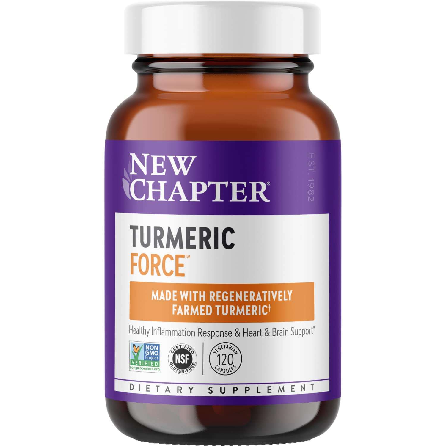 New Chapter Turmeric Supplement, One Daily, Heart, Brain & Healthy Inflammation Support, Supercritical Turmeric Curcumin Means No Black Pepper Needed, Non-GMO, Gluten Free – 120 Count (4 Month Supply) - Image 1