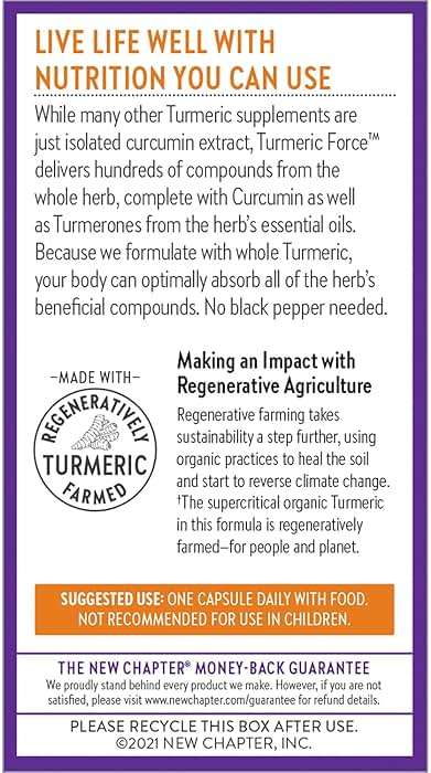 New Chapter Turmeric Supplement, One Daily, Heart, Brain & Healthy Inflammation Support, Supercritical Turmeric Curcumin Means No Black Pepper Needed, Non-GMO, Gluten Free – 120 Count (4 Month Supply) - Image 7