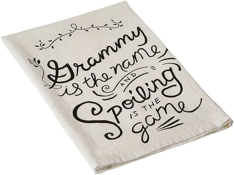 Primitives by Kathy 25541 LOL Made You Smile Dish Towel,Cotton, Granny is The Name 28" x 28" - Image 1