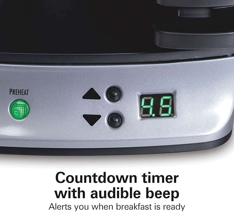 Hamilton Beach Dual Breakfast Sandwich Maker with Timer, Ready in 5 Minutes, Removable Dishwasher Safe PFAS-Free Non-Stick Egg Cooker Ring, Silver (25490MNA) - Image 7