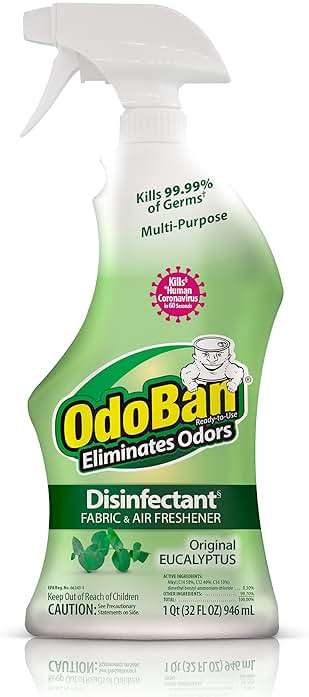 OdoBan Ready-to-Use Disinfectant and Odor Eliminator, 32 Ounce Spray Bottle, Original Eucalyptus Scent - Image 1