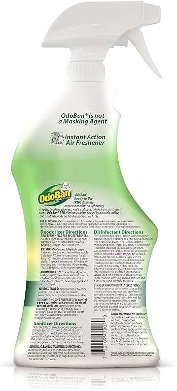 OdoBan Ready-to-Use Disinfectant and Odor Eliminator, 32 Ounce Spray Bottle, Original Eucalyptus Scent - Image 2
